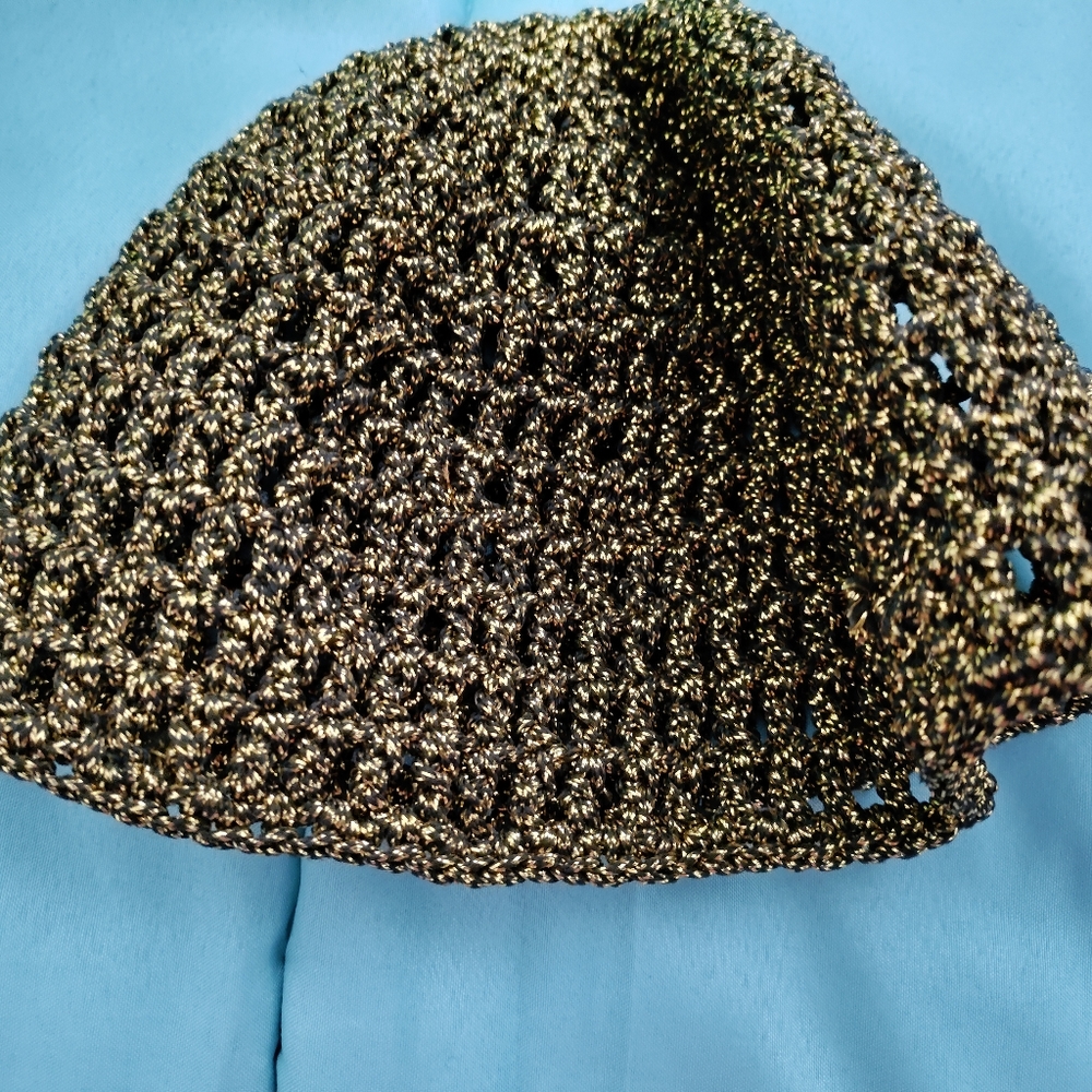 Gold glitter beanie cap